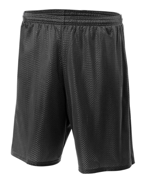 A4 Youth 6" Lined Tricot Mesh Short (NB5301), Color 'Black'